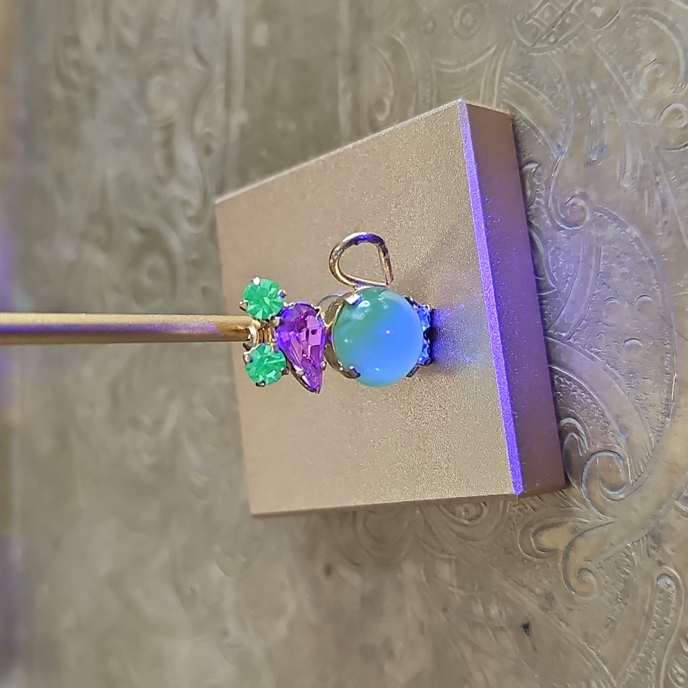 Glowy Tiny Rhinestone Mouse Brooch - image 2